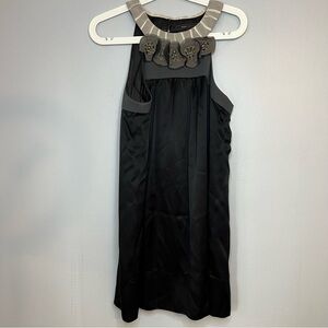 BCBGmaxazria Size 6 Silk Mini Dress Beads Flowers Cocktail Flowy Lightweight